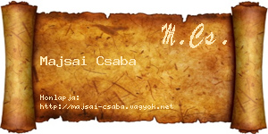 Majsai Csaba névjegykártya